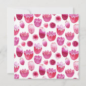 Roze Waterverf Floral Pattern Engagement Party Kaart (Achterkant)