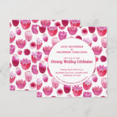Roze Waterverf Floral Pattern Evening Kaart (Voorkant / Achterkant)
