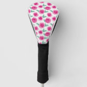 Roze Waterverf Floral Pattern Golfheadcover (Voorkant)