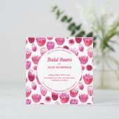 Roze Waterverf Floral Pattern Vrijgezellenfeest Kaart (Staand voorkant)