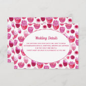 Roze Waterverf Floral Pattern Weddenschap Details Informatiekaartje (Voorkant / Achterkant)