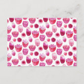 Roze Waterverf Floral Pattern Weddenschap Details Informatiekaartje (Achterkant)