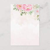 Roze Waterverf Floral Peonies Elegant Wedding RSVP Kaartje (Achterkant)