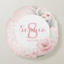 Roze Waterverf Floral Polka Dots Girl Nursery