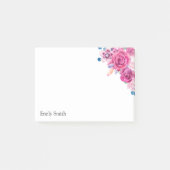 Roze Waterverf Floral Post-it® Notes (Voorkant)