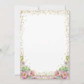 Roze Waterverf Floral Pumpkin Glitter Baby shower Kaart (Achterkant)