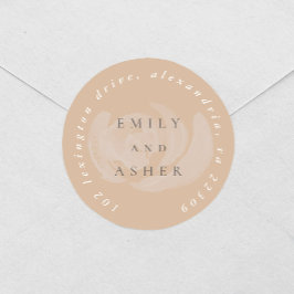 Roze Waterverf Floral Return-adres Ronde Sticker