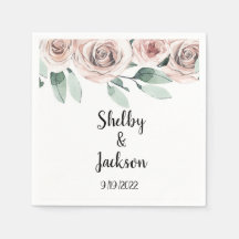 Roze Waterverf Floral Roos Gold Wedding