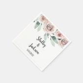 Roze Waterverf Floral Roos Gold Wedding Servet (Hoek)