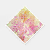 Roze Waterverf Floral Servet (Hoek)