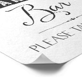 Roze Waterverf Floral Snoep Bar Weddenschap Poster (Hoek)