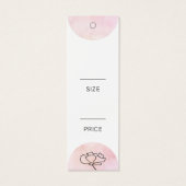 Roze Waterverf Floral Social Media Hang Label Prij Mini Visitekaartjes (Achterkant)