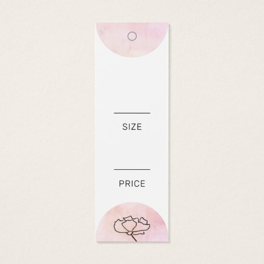 Roze Waterverf Floral Social Media Hang Label Prij Mini Visitekaartjes (Achterkant)