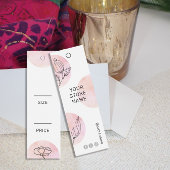 Roze Waterverf Floral Social Media Hang Label Prij Mini Visitekaartjes