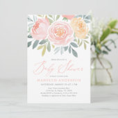 Roze Waterverf Floral Spring Baby shower Kaart (Staand voorkant)