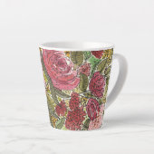  roze Waterverf Floral Spring Garden  Latte Mok (Rechterhoek)
