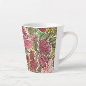  roze Waterverf Floral Spring Garden  Latte Mok (Rechts)