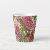  roze Waterverf Floral Spring Garden  Latte Mok (Voorkant)