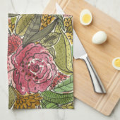  roze Waterverf Floral Spring Garden Theedoek (Quarter Fold)