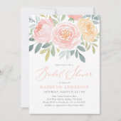 Roze Waterverf Floral Spring Vrijgezellenfeest Kaart (Voorkant)