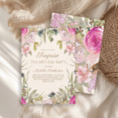 Roze Waterverf Floral Surprise 75th Birthday Kaart