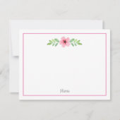 Roze Waterverf Floral Swag Note Card Notitiekaartje (Voorkant)