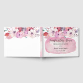 Roze Waterverf Floral Tribal Baby shower Gastenboek (Volledig)