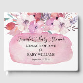 Roze Waterverf Floral Tribal Baby shower Gastenboek (Voorkant)