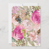 Roze Waterverf Floral verrassend 70e verjaardag Kaart (Achterkant)