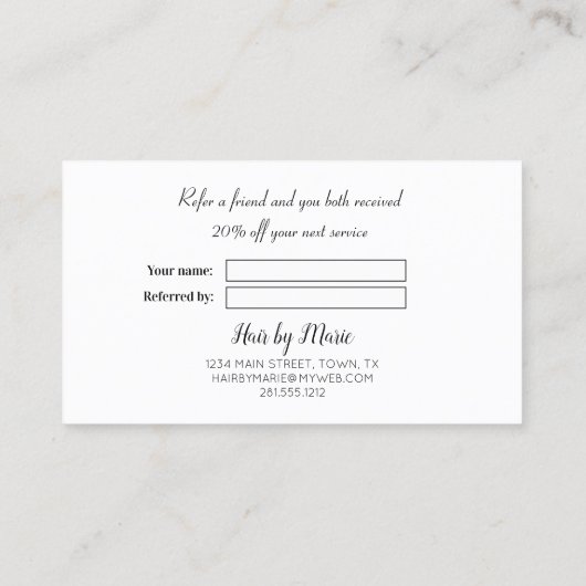 Roze Waterverf Floral Verwijs een vriend Aanbevelingskaartje (Achterkant)