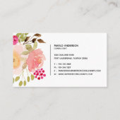 Roze Waterverf Floral Visitekaartje (Achterkant)