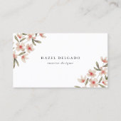 Roze Waterverf Floral Visitekaartje (Voorkant)
