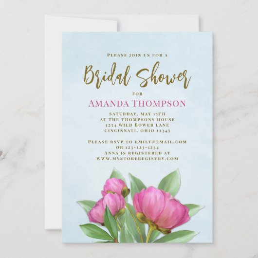 Roze Waterverf Floral Vrijgezellenfeest Kaart (Voorkant)