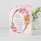 Roze Waterverf Floral Vrijgezellenfeest Kaart (Staand voorkant)