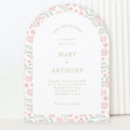 Roze Waterverf Floral Weddenschap Kaart