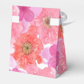  roze Waterverf Floral Wedding Bedankdoosjes (Achterkant)