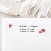 Roze Waterverf Floral Wedding Labels (Insitu)