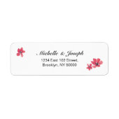 Roze Waterverf Floral Wedding Labels (Voorkant)