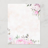 Roze Waterverf Floral Wedding Save the Date (Achterkant)