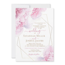 Roze waterverf florale bruiloft