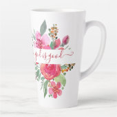 Roze waterverf florale "God is goed" latente mok (Rechts)