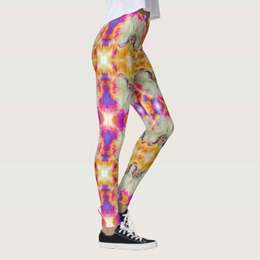Roze waterverf florale  leggings (Rechts)