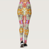 Roze waterverf florale leggings (Achterkant)
