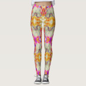 Roze waterverf florale  leggings (Voorkant)