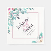 Roze waterverf florale luiers servet (Voorkant)