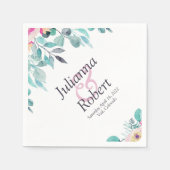 Roze waterverf florale luiers servet (Voorkant)