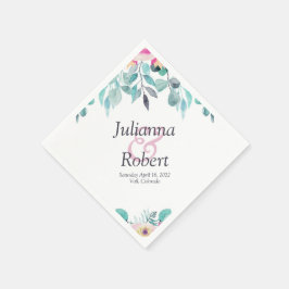 Roze waterverf florale luiers servet