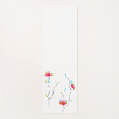 Roze waterverf florale naam trillend energetisch k yogamat (Voorkant)