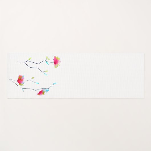 Roze waterverf florale naam trillend energetisch k yogamat (Voorkant (horizontaal))
