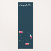 Roze waterverf florale naam trillend energetisch k yogamat (Voorkant)